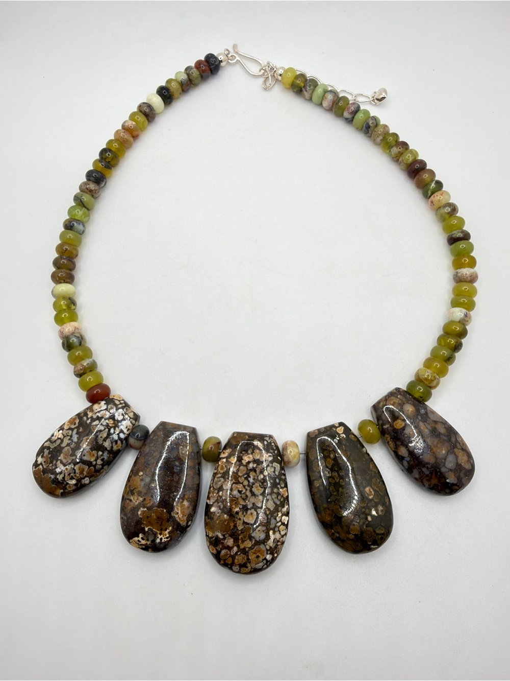 up to 19" DTR Jay King ALL JASPER statement necklace in stamped sterling silver! - Picture 9 of 15